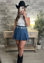 Load image into Gallery viewer, High Waisted Denim Skort