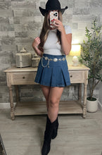 Load image into Gallery viewer, High Waisted Denim Skort