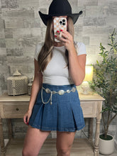 Load image into Gallery viewer, High Waisted Denim Skort