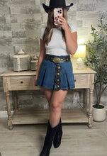Load image into Gallery viewer, High Waisted Denim Skort