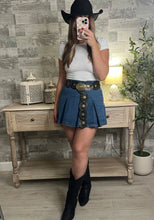 Load image into Gallery viewer, High Waisted Denim Skort