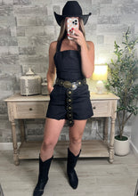 Load image into Gallery viewer, Tie Back Black Romper