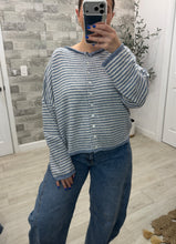 Load image into Gallery viewer, Harbor Stripe Cardigan Top
