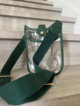 Load image into Gallery viewer, Game Day Clear Side Bag with Green Strap
