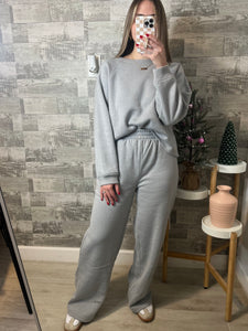 Heather Grey Top & Pants Sweat Set