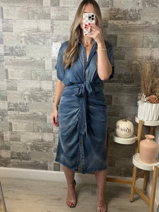 RESTOCK Tuscany Button Down Denim Dress