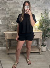 Load image into Gallery viewer, Cotton Slub Oversized Tee Black
