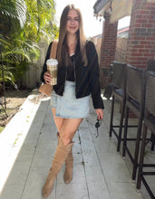 Load image into Gallery viewer, Collared Suede Zip Up Jacket
