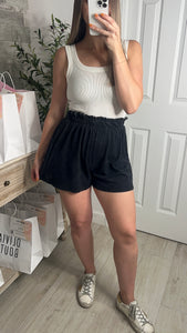 Acid Wash Black Shorts