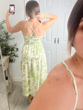 Load image into Gallery viewer, Printed Poetry Midi Dress Green
