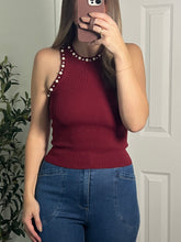 Load image into Gallery viewer, Pearly Swirly Tank Top Red
