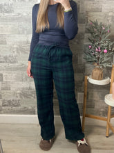 Load image into Gallery viewer, Green/Navy Plaid Pajama Pants
