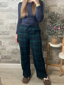 Green/Navy Plaid Pajama Pants