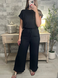 Sand Black High Waisted Pants