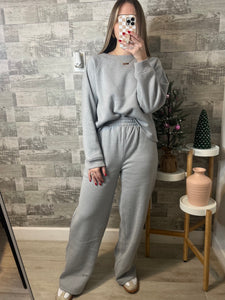 Heather Grey Top & Pants Sweat Set