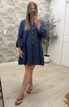 Load image into Gallery viewer, Celeste Denim Blue Linen Dress
