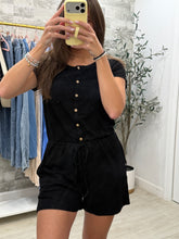 Load image into Gallery viewer, Wanderlust Buttery Soft Romper Black
