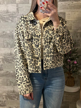 Load image into Gallery viewer, Carol Denim Jacket Cheetah Print
