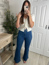 Load image into Gallery viewer, Eyelet Front Tie White Top
