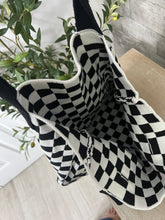 Load image into Gallery viewer, Checkered Crotchet Knit Commuter Bag
