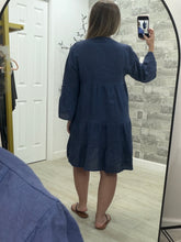 Load image into Gallery viewer, Celeste Denim Blue Linen Dress
