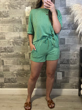 Load image into Gallery viewer, RESTOCK Palm Green Coastal Comfort Top &amp; Shorts Set
