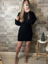 Load image into Gallery viewer, Sweater Weather Black Dress
