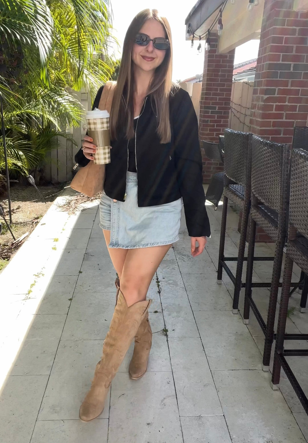 Collared Suede Zip Up Jacket