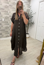 Load image into Gallery viewer, Marley Chocolate Linen Dress
