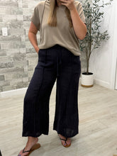 Load image into Gallery viewer, Roxy Dark Denim Blue Linen Pants
