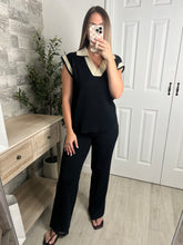 Load image into Gallery viewer, Lauren Black/Cream Top &amp; Pants Set
