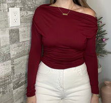 Load image into Gallery viewer, Mistletoe Red Long Sleeve Top
