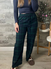 Load image into Gallery viewer, Green/Navy Plaid Pajama Pants
