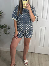 Load image into Gallery viewer, Dotty About You Top &amp; Shorts Set Blue
