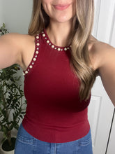 Load image into Gallery viewer, Pearly Swirly Tank Top Red
