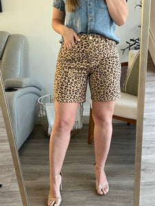 Leopard Denim Shorts (Risen Brand)