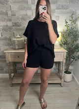 Load image into Gallery viewer, Cotton Slub Oversized Tee Black
