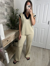 Load image into Gallery viewer, Lauren Cream/Black Top &amp; Pants Set
