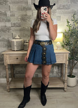 Load image into Gallery viewer, High Waisted Denim Skort

