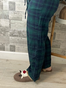 Green/Navy Plaid Pajama Pants