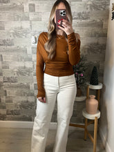 Load image into Gallery viewer, Camel Asymmetrical Off Shoulder Top
