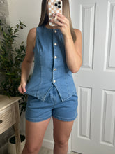 Load image into Gallery viewer, Indigo Stretch Denim Top
