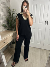 Load image into Gallery viewer, Lauren Black/Cream Top &amp; Pants Set

