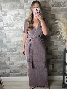 All For Love Mauve Pleated Dress