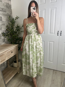 Printed Poetry Midi Dress Green