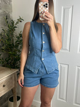Load image into Gallery viewer, Indigo Stretch Denim Top
