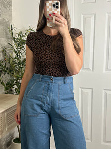 Suzy Leopard Round Neck Bodysuit