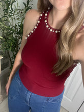 Load image into Gallery viewer, Pearly Swirly Tank Top Red
