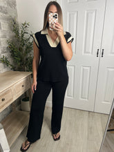 Load image into Gallery viewer, Lauren Black/Cream Top &amp; Pants Set
