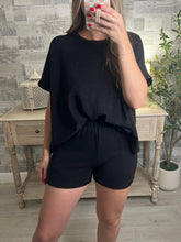 Load image into Gallery viewer, Cotton Slub Oversized Tee Black
